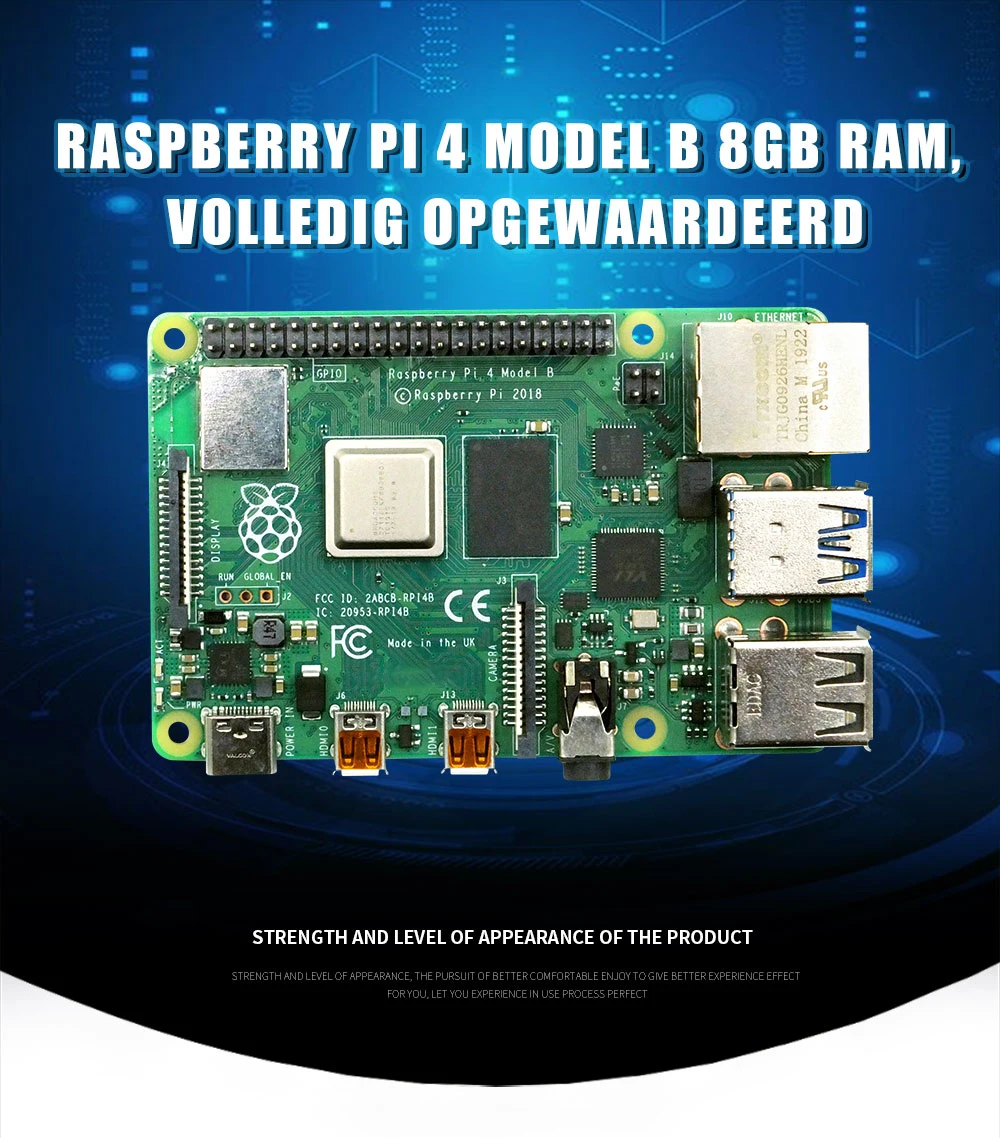 PC/タブレット PC周辺機器 オリジナルのRaspberryPi 4モデル2GB,4GB,8GB,アルミニウム 