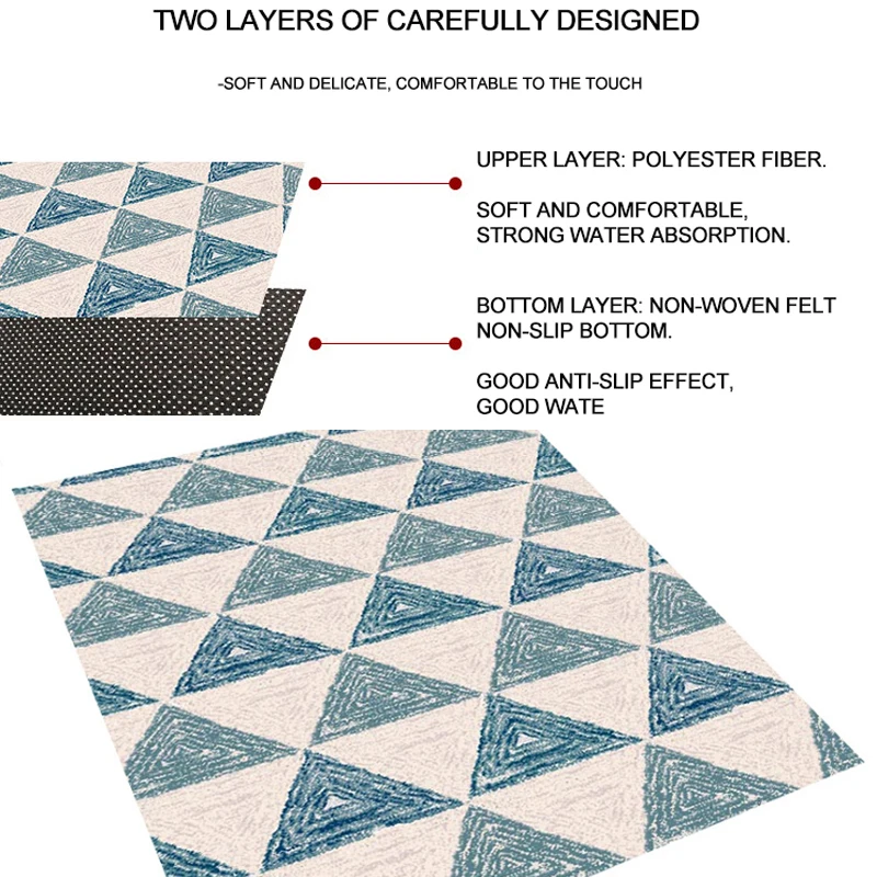 Коврики для гостиной в скандинавском стиле минималистичный геометрический Коврик для спальни с 3D принтом Нескользящие коврики 80*160 см