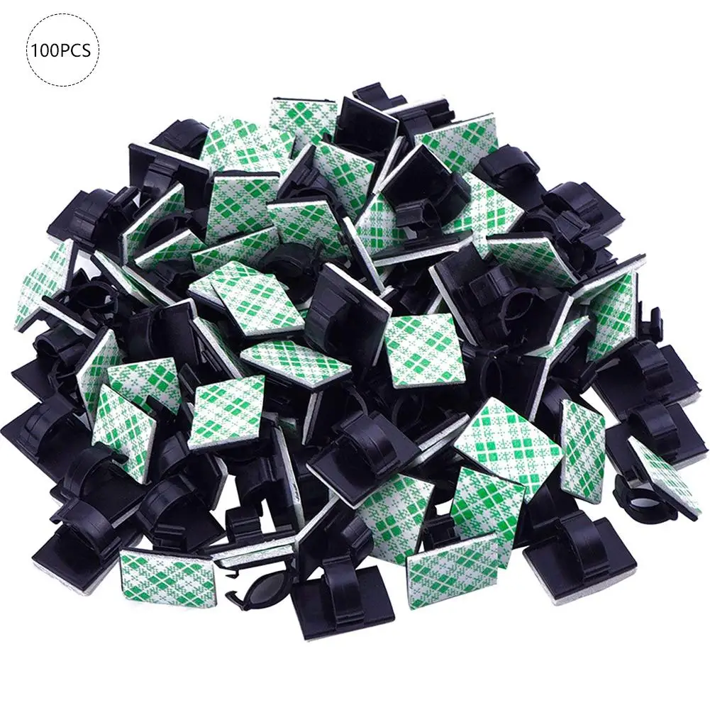 

100pcs Sticky Cable Bckle Wiring Buckle Cable Clips For Car Dashboard DVR Or Indoor Fixed Cable Support Cable Clamp