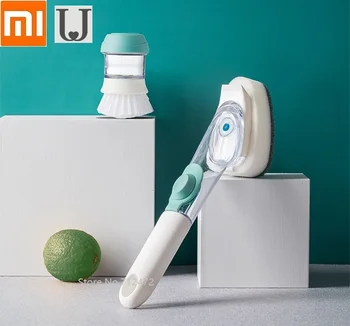 

long handle Brush pot artifact Household washing brush Automatic degreasing sponge brush for cleaning descaling