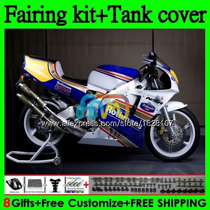 Комплект+ майка для SUZUKI RGV-250 RGV250 Rothmans синий SAPC VJ22 103BS. 58 VJ21 RGV 250 92 93 94 95 96 1992 1993 1994 1995 1996 обтекатель