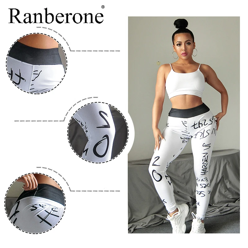 Ranberone 2020 штаны для йоги с 3D принтом эластичные женские брюки высокой талией пуш ап