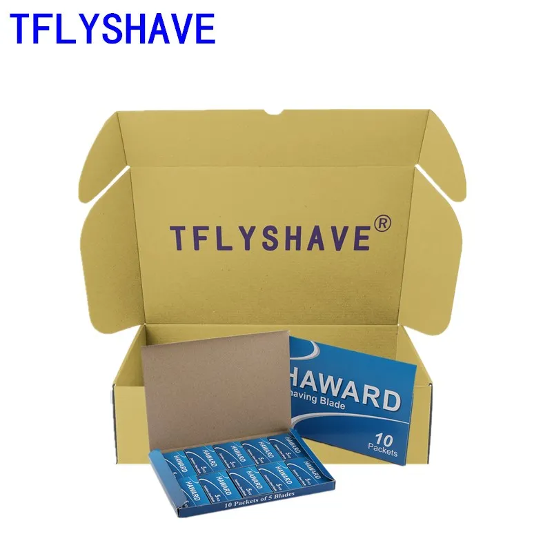 

TFLYSHAVE Double-edged Shaving Blade 50 Pieces Safety Razor Blades For Straight Razor Double Edge Razor For Hair Removal