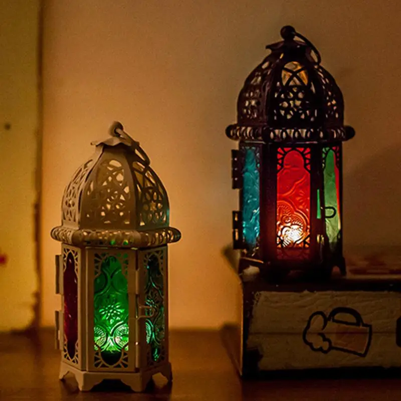 Марокканский Стиль Ретро Свеча фонарь подсвечник подвесной светильник во дворе спальня праздник свадебное украшение Свеча светильник