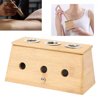 

3 Holes Moxa Moxibustion Box Acupuncture Moxa Roller Stick Holder Heating Pain Relieve Therapy Box Body Massage Health Care