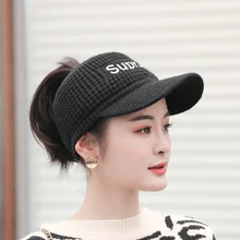 Пустая верхняя шляпа, осенняя и зимняя женская корейская модная трикотажная шляпа, Шерстяная кепка, уличная теплая бейсбольная кепка, кепка, теплая бейсбольная кепка Теплая бейсболка шапка шапка женская