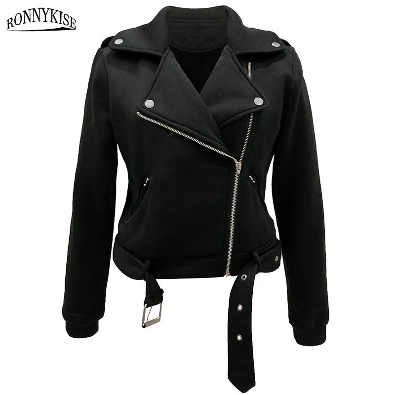 RONNYKISE короткие куртки и пальто для женщин s Мода Slim Fit кардиганы Осень Зима Теплые повседневные топы Женская одежда