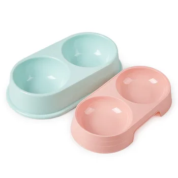 

Double Pet Cat Dog Bowls Feeding and Drinking Bowls Food Water Feeder for Dog Puppy Cats Pets Supplies Feeding Dishes