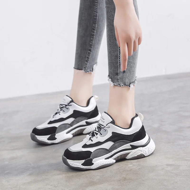 

Small Teeth Wenzhou plus Velvet Dad Shoes Women's 2019 New Style Versatile Warm Autumn And Winter Korean-style Thick Bottomed Ex