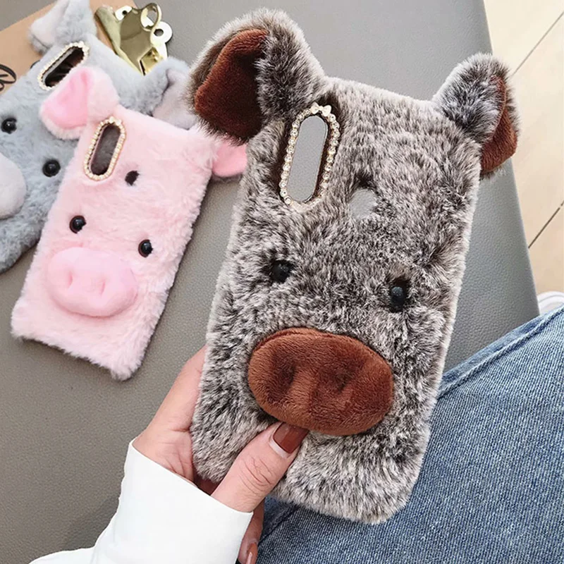 Чехол для телефона Lucky Pig Для Samsung Galaxy A10s A20s милый мягкий объемный пушистый чехол с