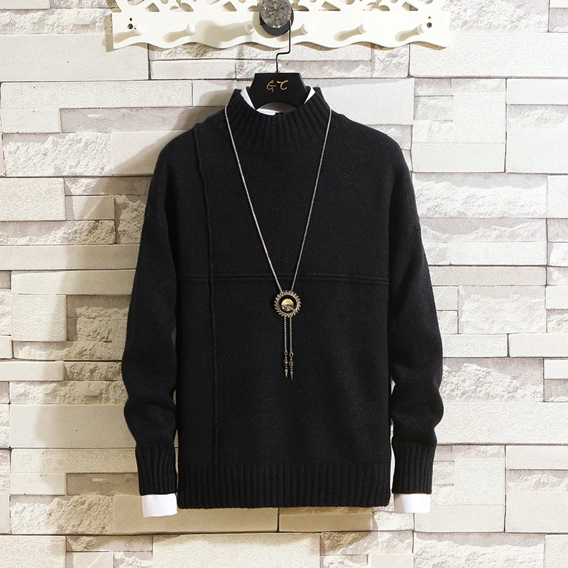 Winter Men Sweater 2019 Men Turtleneck Casual Sweater Men's Slim Fit Brand Thick Warm Knitted Pullovers Male Knitwear Pull Homme Winter Men Sweater 2019 Men Turtleneck Casual Sweater Men's Slim Fit Brand Thick Warm Knitted Pullovers Male Knitwear Pull Homme