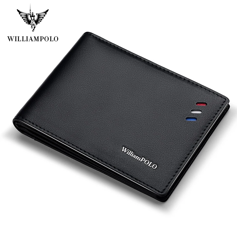 Кошелек WILLIAMPOLO PL315 мужской из натуральной кожи тонкий бумажник мягкий