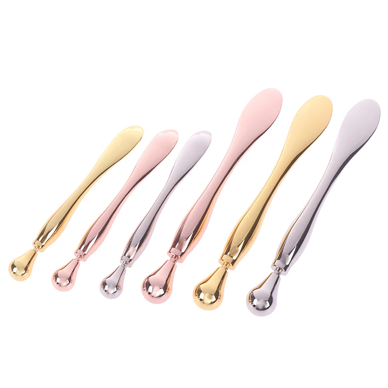 

DIY Eye Cream Mixing Spatula Scoop Alloy Metal Cosmetic Spatulas Facial Mask Spoon Anti Wrinkle Massage Sticks Makeup Tools