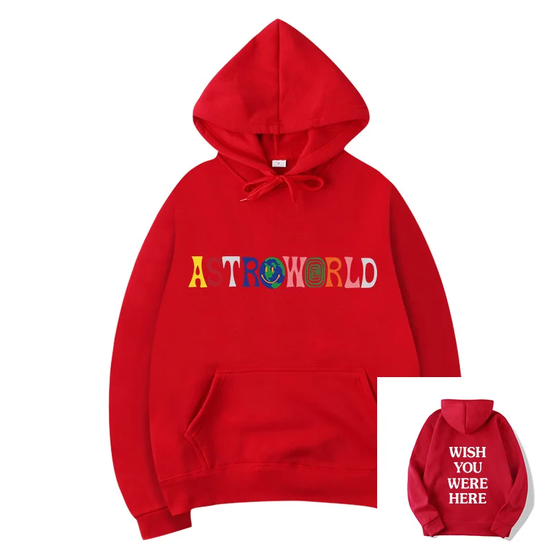 Толстовка с капюшоном и надписью Astroworld WISH YOU HERE уличная в стиле хип хоп для мужчин