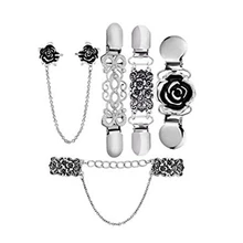 Big deal 5 Pieces Sweater Shawl Clips Set Retro Cardigan Collar Clips Antique Flowers Dresses Shawl Clip For Women Girls