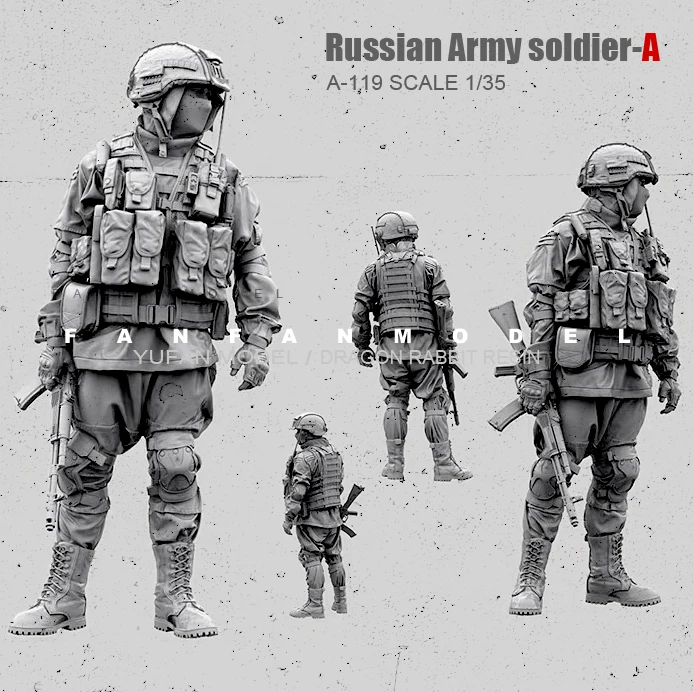 1/35 статуэтка в виде Наборы русский солдат спецназа модель самодельный A-119 |
