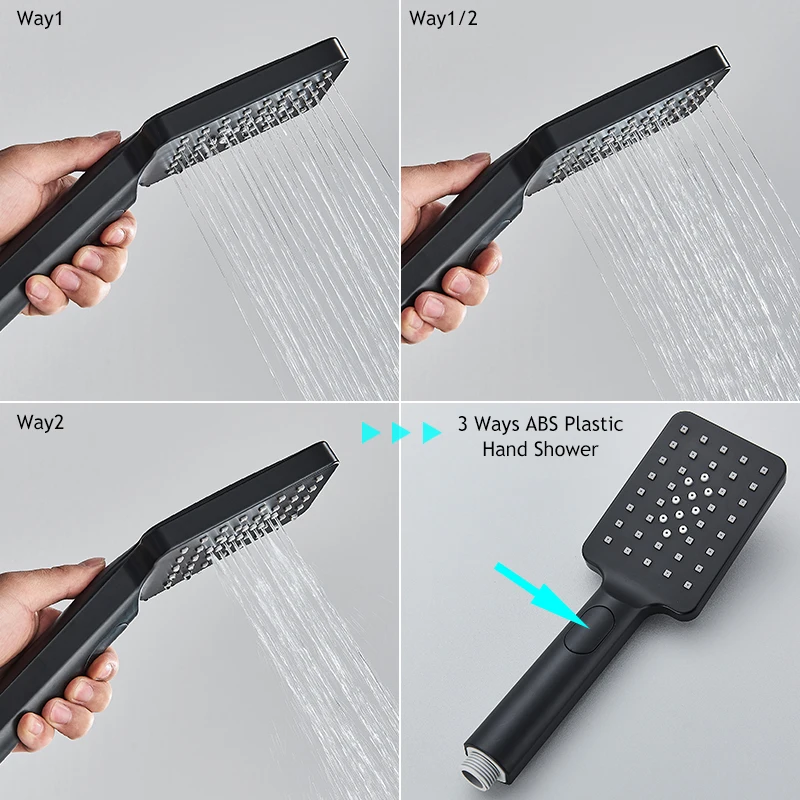 Description Picture 6 of itemMatte Black 4 Functions Display Screen Shower Faucet Bathroom Rotate Bath Tub Bidet Shower Push Button Rainfall Head Mixer Tap