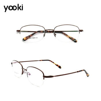 

Comfy Light Half Frame Reading Glasses Titanium Eye Glasses Unisex Myopia Resin Clear Mirror Fashion Optical Frame EJ014-5501