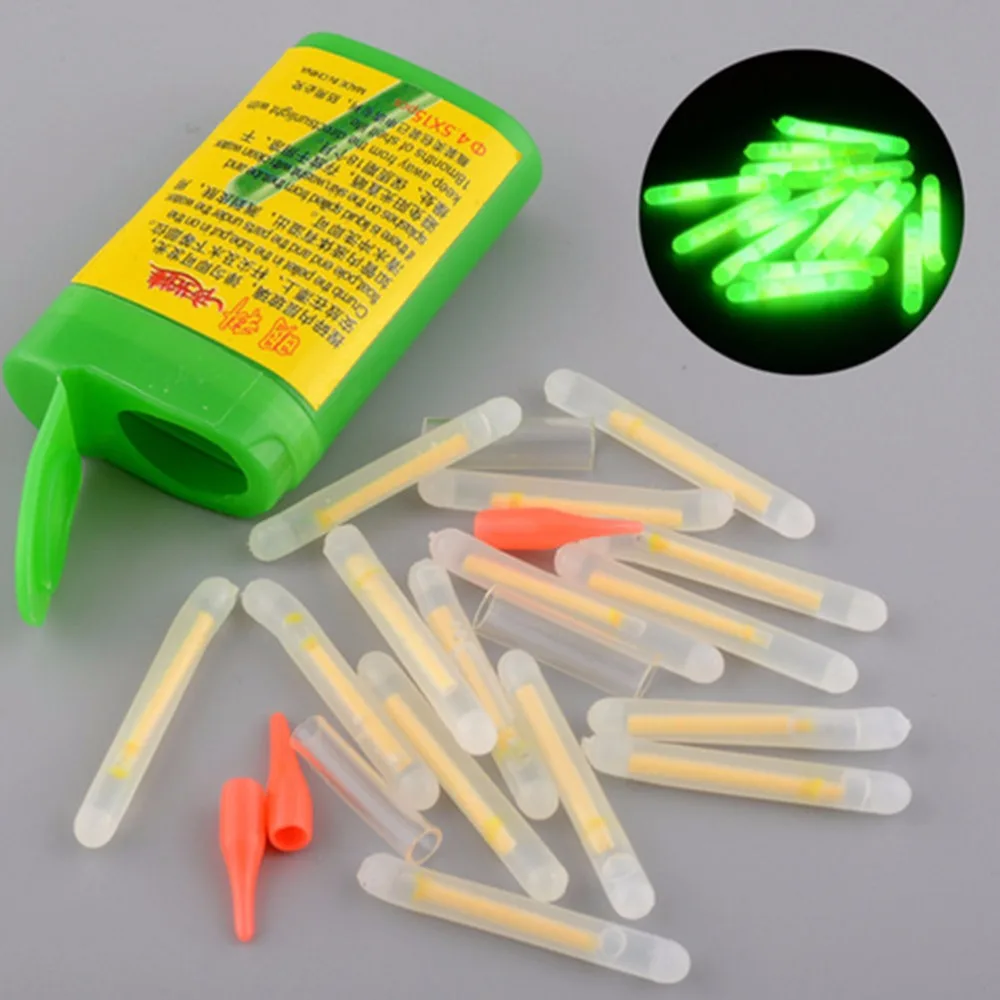 15/20pcs Wholesale Useful Fishing Fluorescent Lightstick Light Night Float Rod Lights Dark Glow Stick Size S L