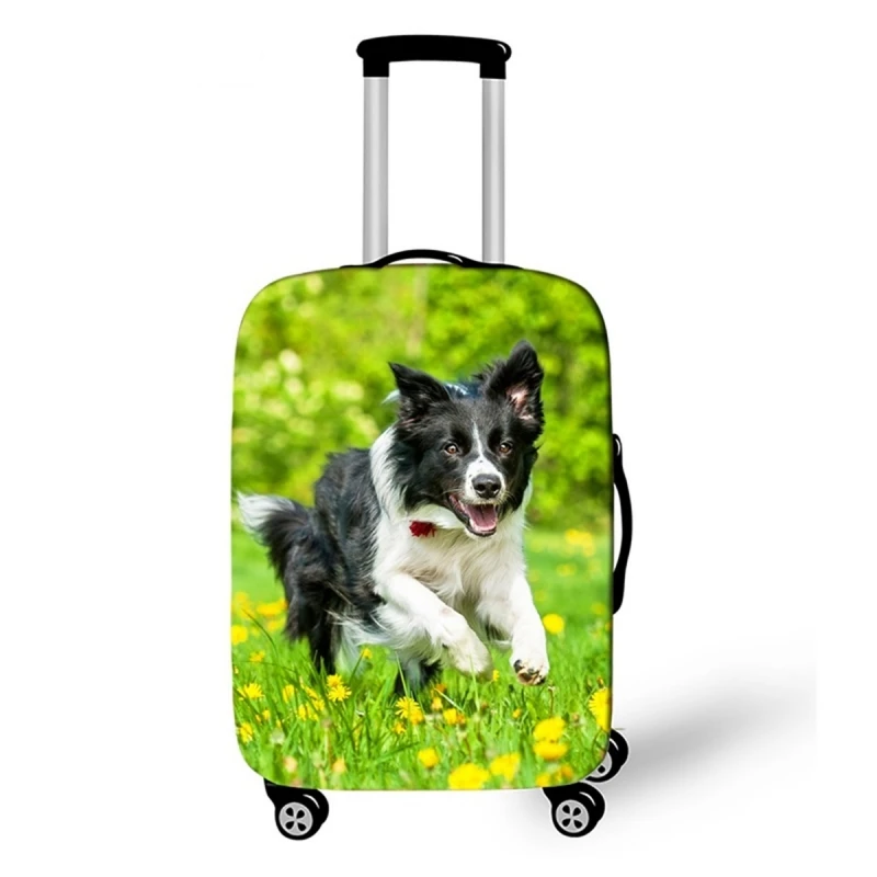 Kawaii Чехол для багажа с изображением собаки кошки для 18-30 дюймов, чехол для багажника, эластичный Чехол для багажа, защитный чехол, аксессуары для путешествий - Цвет: Серый