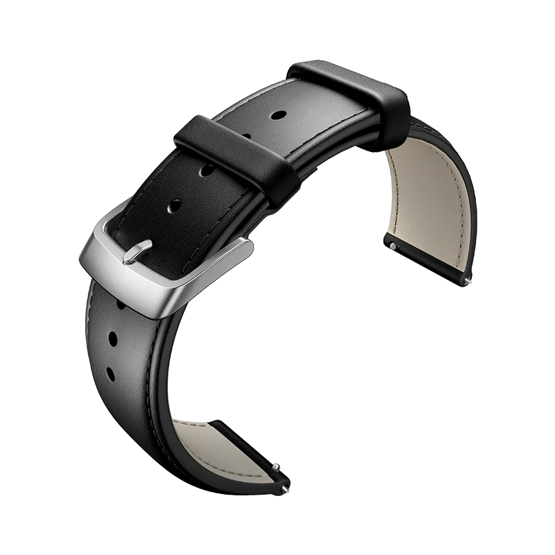 20 мм ремешок из натуральной кожи для TicWatch E& TicWatch C2(оникс и платина) сменный ремешок TicWatch официальный