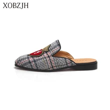 XOBZJH 2019 New Men Shoes Handmade Leisure Style Party Shoes Men Summer Flats Leather Loafers Gray Shoes Big Size Shoes