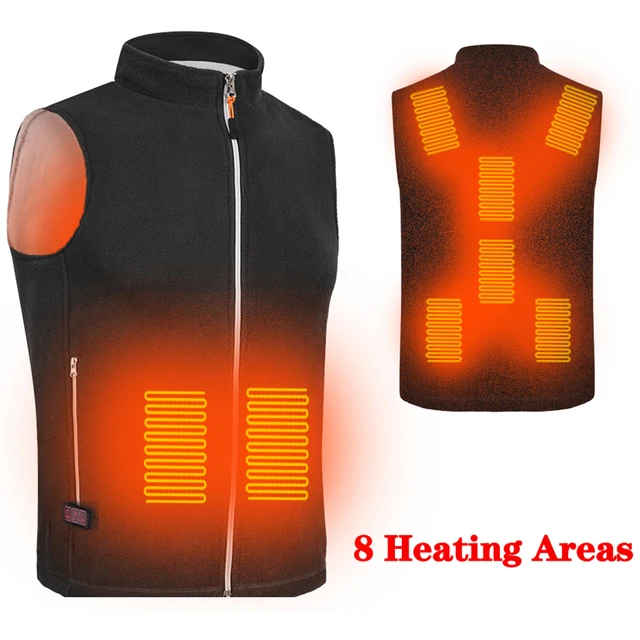 Men Jacket heated Winter womens Warm vest Electric Thermal Waistcoat Fish Hiking Outdoor camping Infrared USB Heated vest Jacket 8 Areas heated