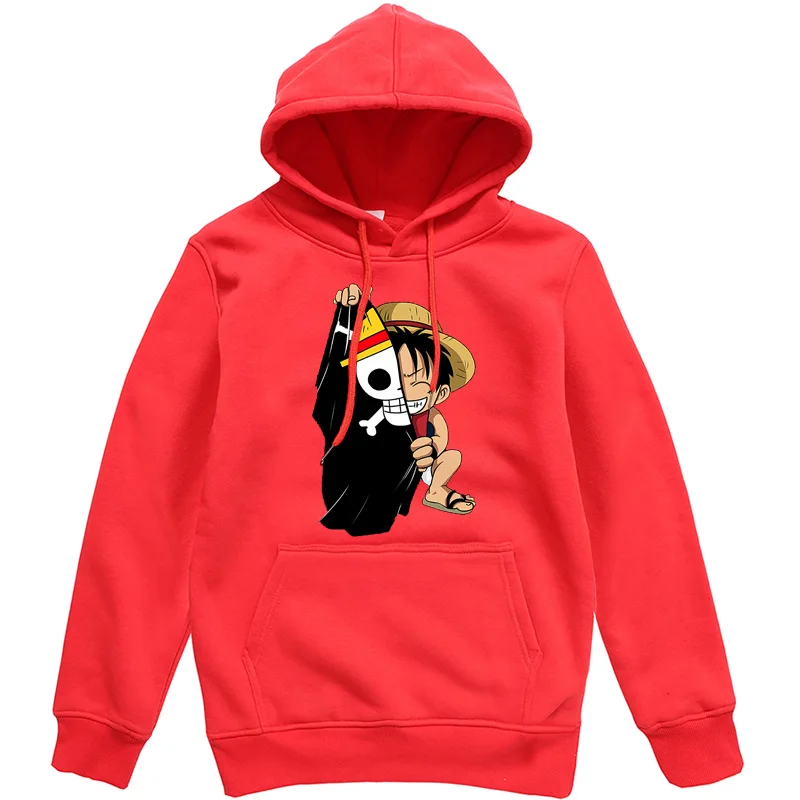 One piece Luffy толстовки мужские повседневные Homme флисовый пуловер с принтом японского аниме Мужская Уличная одежда осенне-зимние топы Мужские