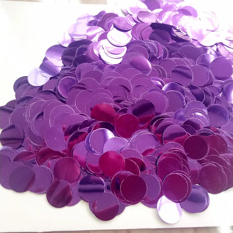 Purple Confetti 300 г/500 г/1 кг 1,5 см Фольга из розового золота конфетти воздушные шары Детские Свадебные День рождения золотые круглые звезды конфетти в форме сердца Декор подарок - Цвет: Purple Confetti