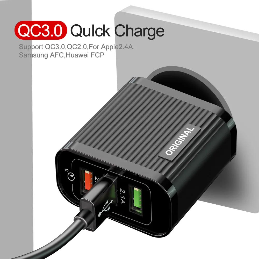 QC3.0 Быстрая зарядка 3,0 4,0 Быстрая зарядка USB зарядка для iPhone samsung Xiaomi huawei мобильный телефон зарядное устройство Планшет настенный адаптер