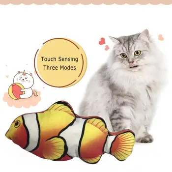 

Funny Cat kitten Electric Fish Simulation Flapping Fish 3D Fish Shape Cat Toy Interactive Gifts Fish Catnip Toys Stuffed Pillow