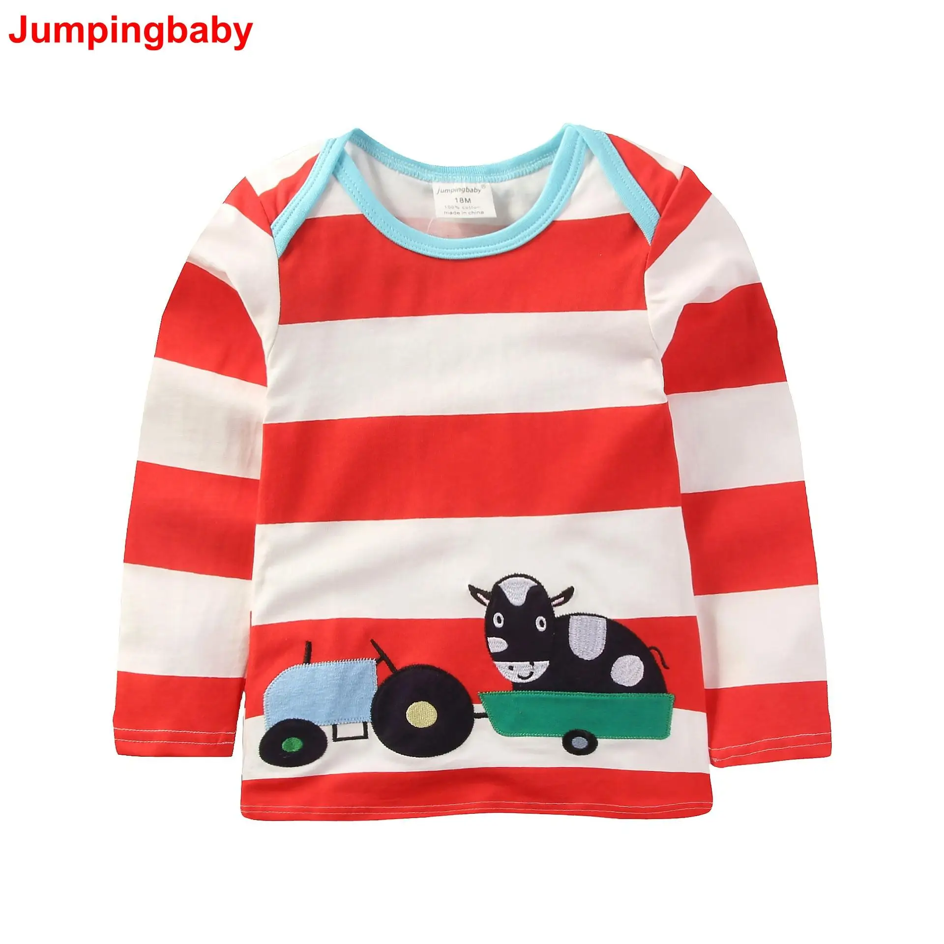 Jumpingbaby/детская одежда Детская футболка для мальчиков футболки малышей с длинными