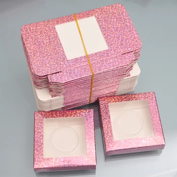 

Wholesale Paper Eyelash Packaging Box Lash Boxes Faux Cils Strip 25mm Mink Eyelashes Package Storage Case No Tray Makeup Vendors
