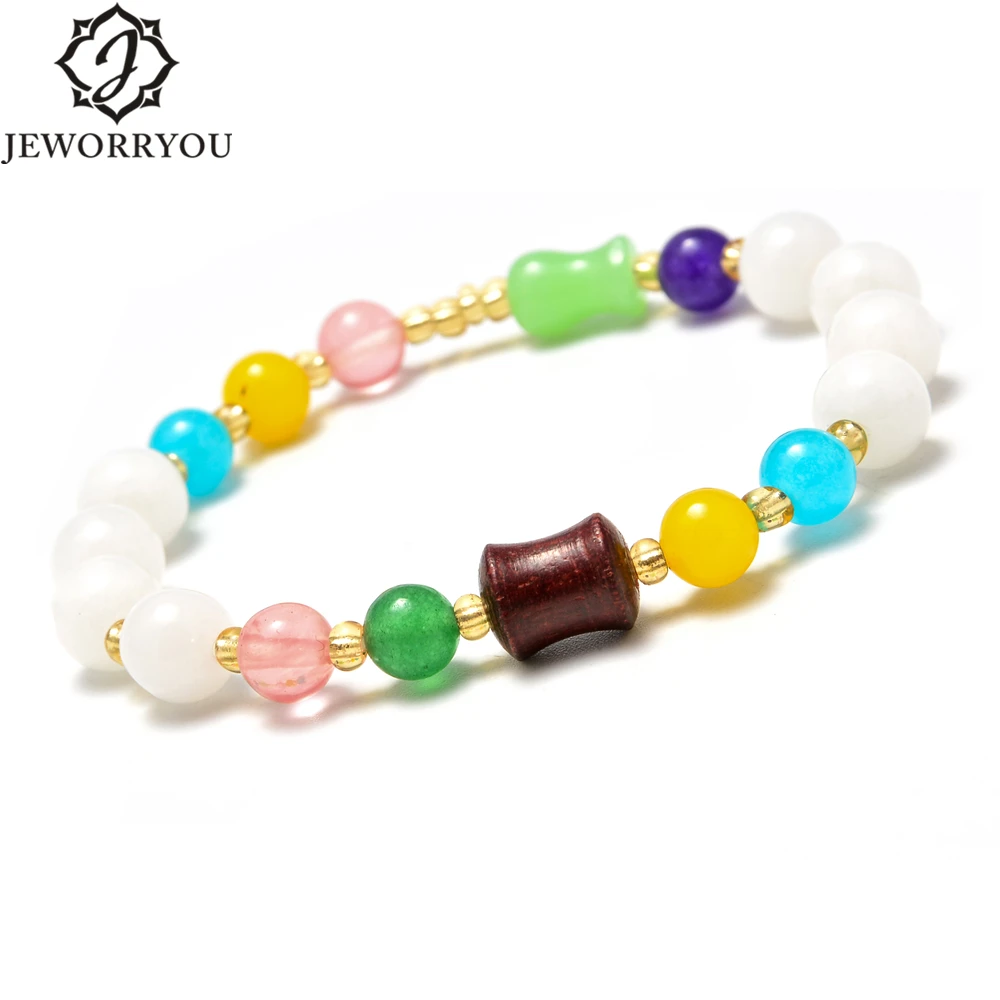 

8mm Bohemian Shell Charm Bracelets Bangles For Women Fashion Elastic Strand Adjustable Bracelets Sets Jewelry amazing price