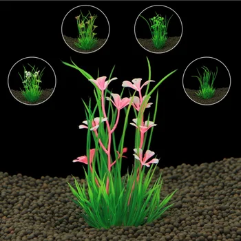

Artificial Aquarium Plant Tank Decoration Fish Submersible Grass Flower Decor Ornament 100mm 12 Styles Optional