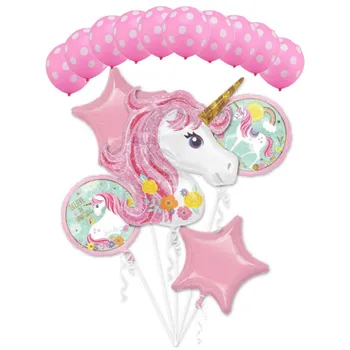 

15pcs New Pink Purple Unicorn Combination Balloon Latex Helium Balloons Baby Shower Girl Birthday Party Decorations Kids Globos