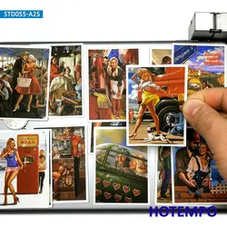 25 pièces rétro Sexy affiche fille jolie dame beauté mode autocollant pour téléphone ordinateur portable bagages planche à roulettes vélo moto voiture autocollants 