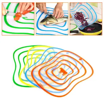 

Kitchen Accessories Non-slip Flexible Kitchen Board Chopping Block Meat Vegetable Fruit Cutting Board Silicone Mat Cooking Tool
