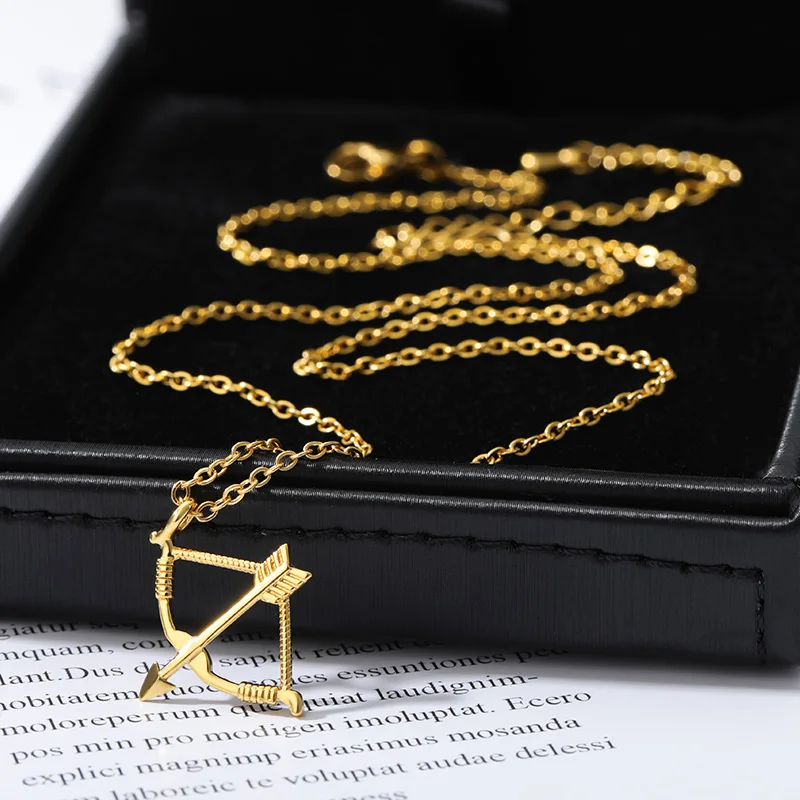 Bow and Arrow Necklace Bow Arrow Jewelry Archery Necklace Archery Bow  Jewelry 