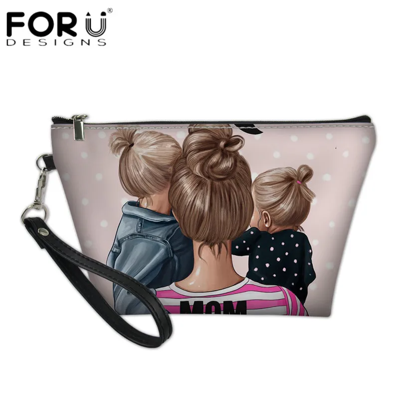 FORUDESIGNS черные коричневые Чехлы для косметики с принтом маленьких мам и девочек