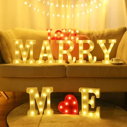 LED Letter Lights Luminous Number Lamp Alphabet Letter Decor Christmas Valentine's Day Wedding Party Birthday Advertising Lights