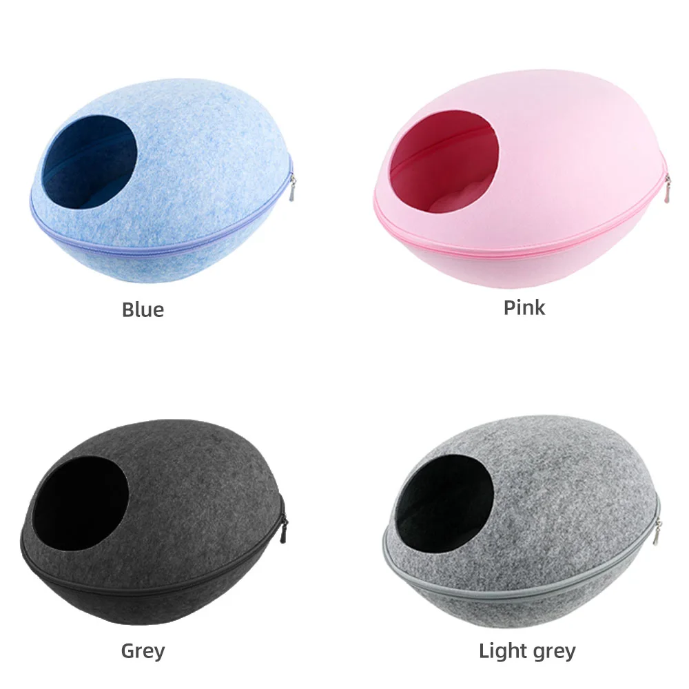 4Colors Cat House Bed Cave Puppy Cat Bed House Kennel Lovely Bow Zipper Fleece Nest Cats Pet Products With Cushion