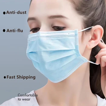 

Non-woven 3 layers Anti-Dust Mask Dust Protection Masks Disposable Face Masks Elastic Ear Loop Filter Safety Mask