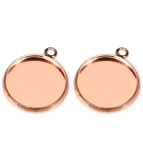 20 Pz/Lotto Collana Di Rame Pendente Impostazione Cabochon Cammeo Vassoio Base Lunetta Vuoto Misura Cabochon Risultati Dei Monili