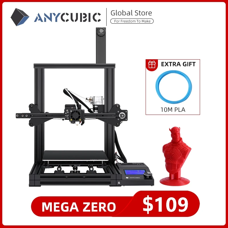 Настольный 3D-принтер ANYCUBIC Mega Zero цветная печать экструдер металлическая рама