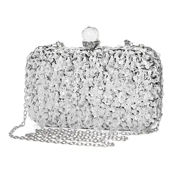

NEW-Luxury Evening Bag for Women Handbag Bandouliere Chaine Clutch for Ceremony / Wedding / Party / Prom Handmade Rhinestone Han