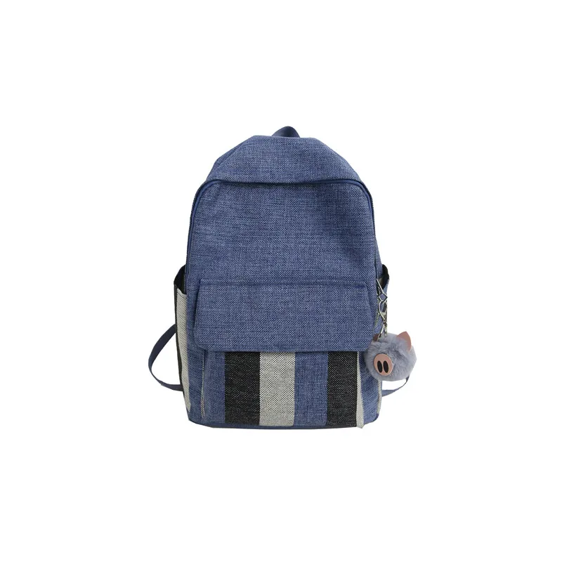 Водонепроницаемый хлопковый пеньковый рюкзак для женщин, рюкзаки для путешествий с несколькими карманами, женская школьная сумка для девочек-подростков, книга Mochilas - Цвет: blue