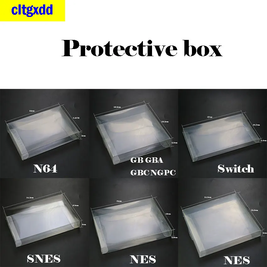 

Transparent shell plastic PET box game FOR N64 /GB GBA GBC NGPC/ Switch/SNES/NES Game Card Box Protector Collection