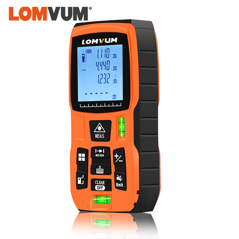 LOMVUM LV5800 Handheld Laser Distance Meter Level Bubbles Laser Rangefinder Medidor Laser Measure Device Ruler Test tools 40 60M