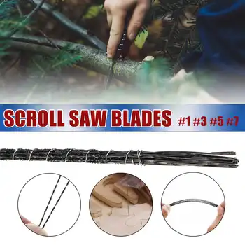 

12Pcs 130mm Scroll Saw Blades 1/3/5/7# Jig Saw Blades Spiral Teeth 5 Kinds Wood Saw Blades For Carving With Chuck